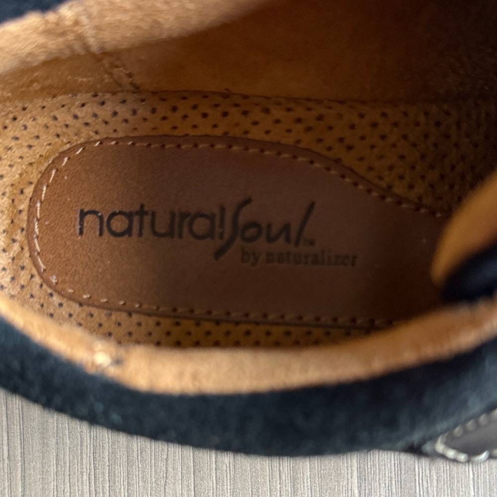 Natural Soul by Naturalizer Women's Frasier Black Oxford Flats Size 7 - Picture 3 of 6